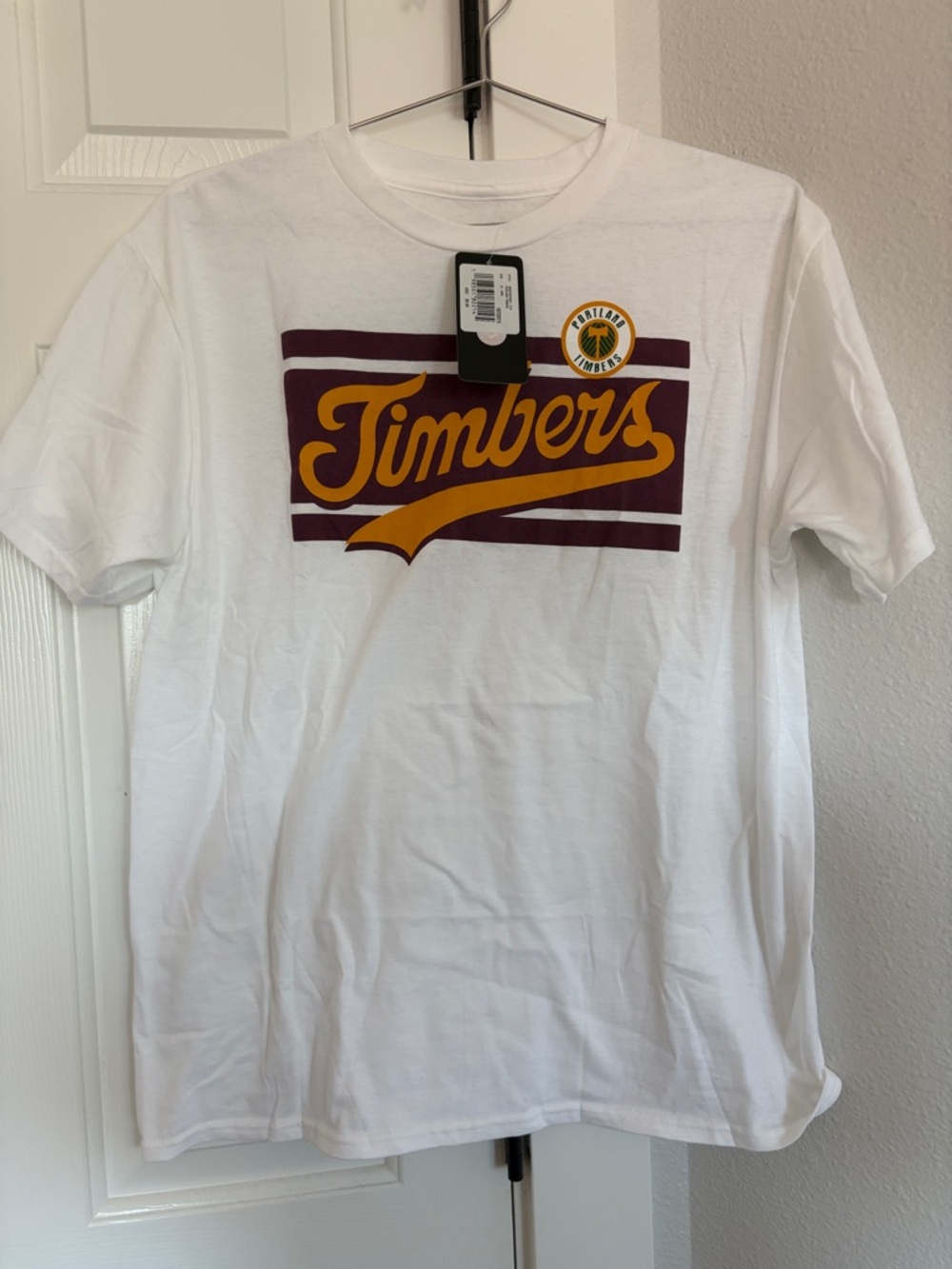 Timbers Logo Tee - White with Maroon & Gold